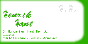 henrik hant business card